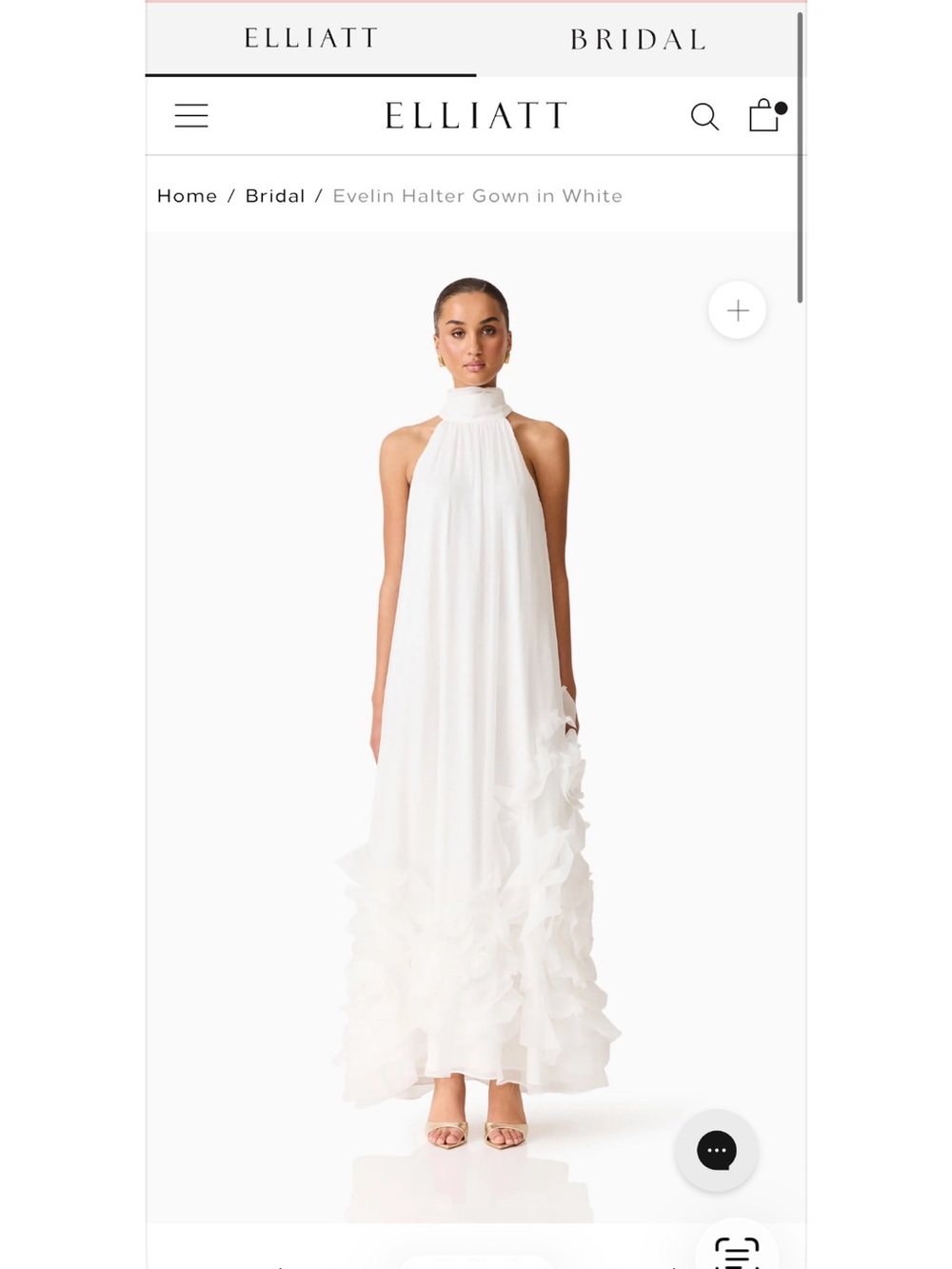 Elliatt Evelin Halter Maxi Gown in White